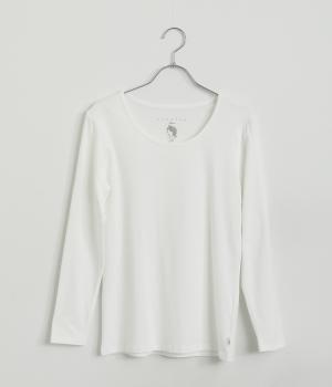 ほっとうるお衣クルーネックインナー(オフホワイト-L)