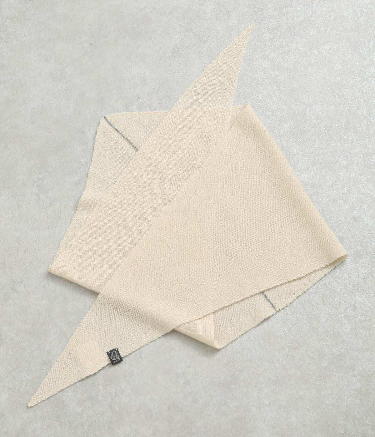 ウールカシミヤMIXトライアングルストール(アイボリー-F)