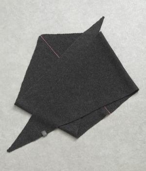 ウールカシミヤMIXトライアングルストール(チャコール-F)