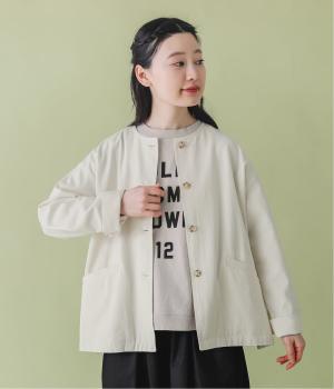 スラブツイルノーカラーコート