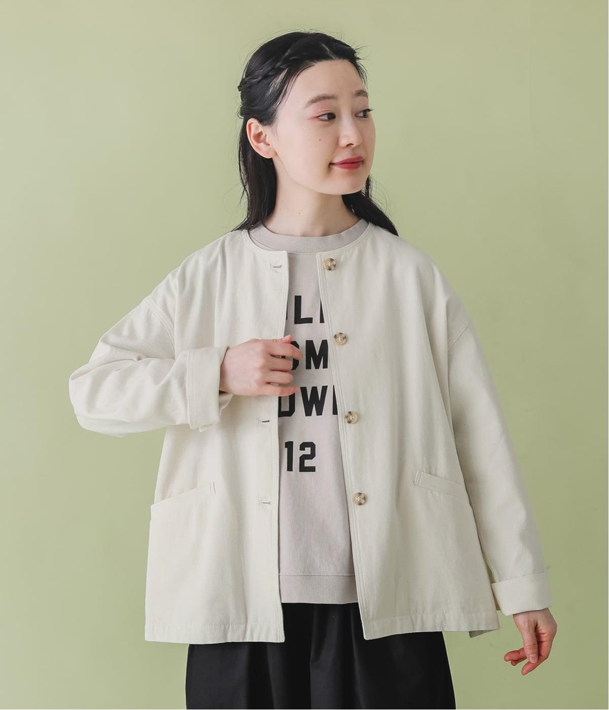 スラブツイルノーカラーコート(キナリ-F)