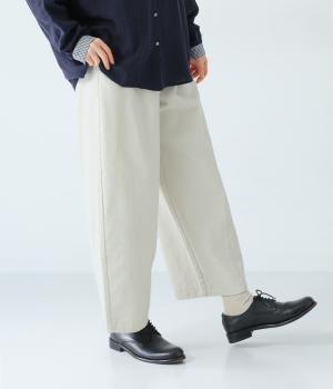 コットンデニムバレルパンツ(アイボリー-L)