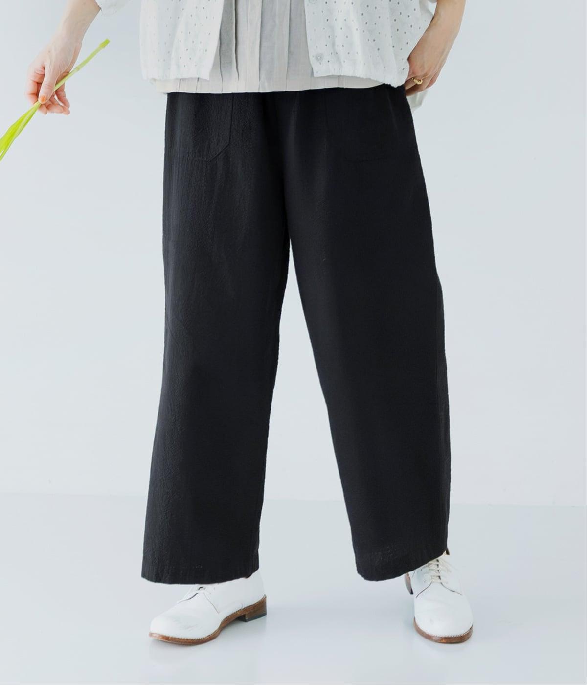 コットンサッカーパンツ(ブラック-M)