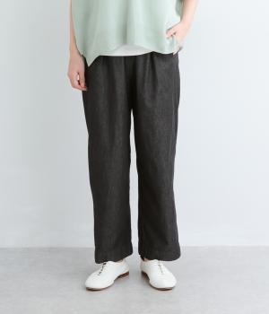 ライトオンスデニムテーパードパンツ(ブラック-L)