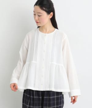 サンドウオッシュフレアシャツ(オフホワイト-L)