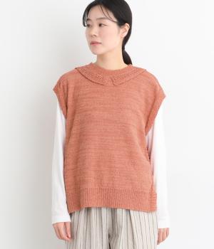 ミックスヤーンベスト(ピンク-F)