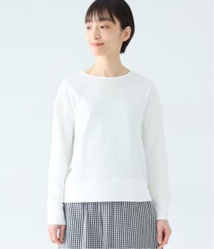 接結天竺クルーネックプルオーバー(オフホワイト-M)