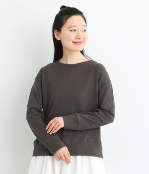 接結天竺クルーネックプルオーバー(チャコール-L)