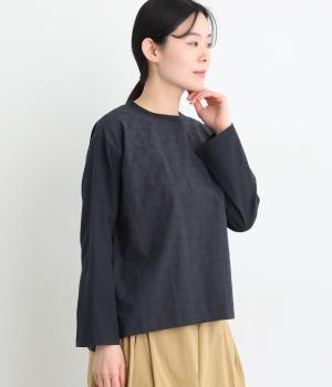 フロント布帛　刺繍プルオーバー(ネイビー-L)