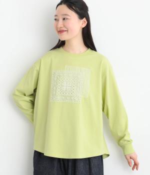 モチーフレースプルオーバー(ライトグリーン-L)