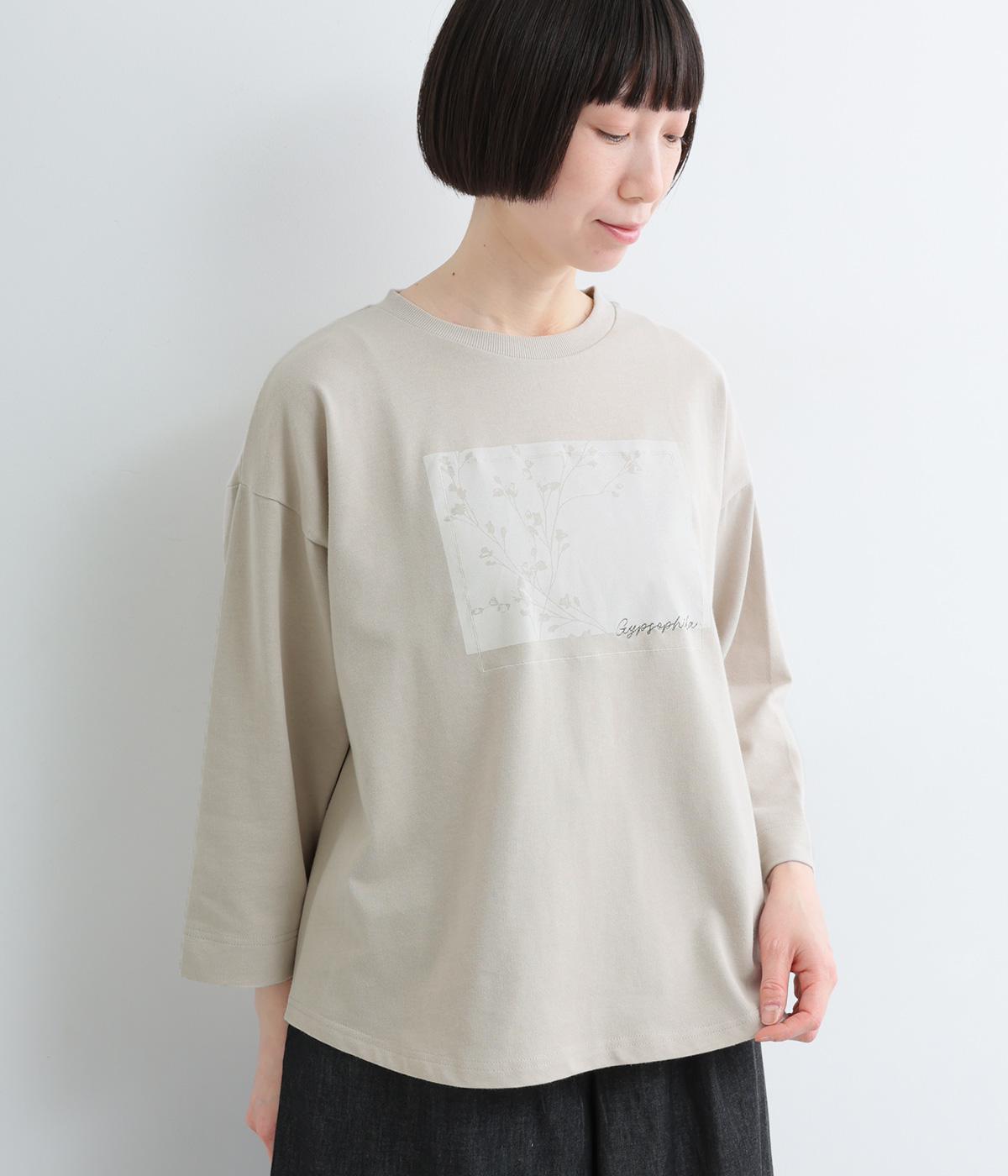 シルエットフラワープリントプルオーバー(グレー-M)
