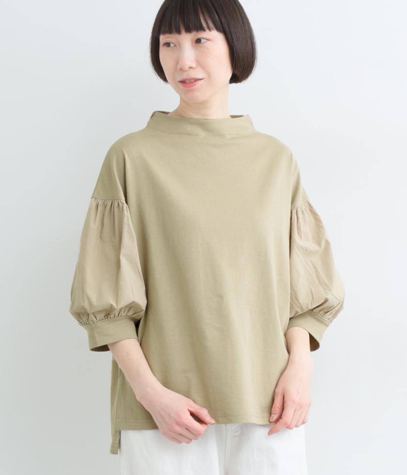 コットンギャザースリーブプルオーバー