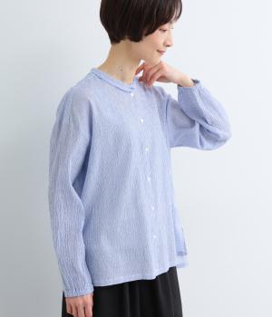 シュリンクフリルブラウス