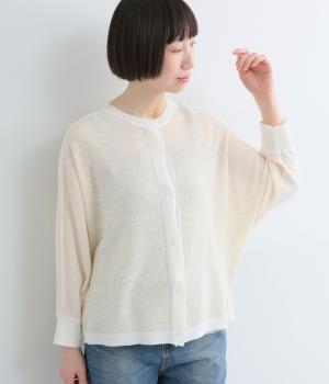 ニットレースジャカードカーディガン(アイボリー-F)