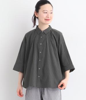 コットンドビー襟付きシャツ(チャコール-F)
