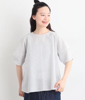 リップルプルオーバーブラウス(オフホワイト-L)