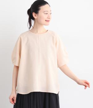 リップルプルオーバーブラウス(ピンク-L)