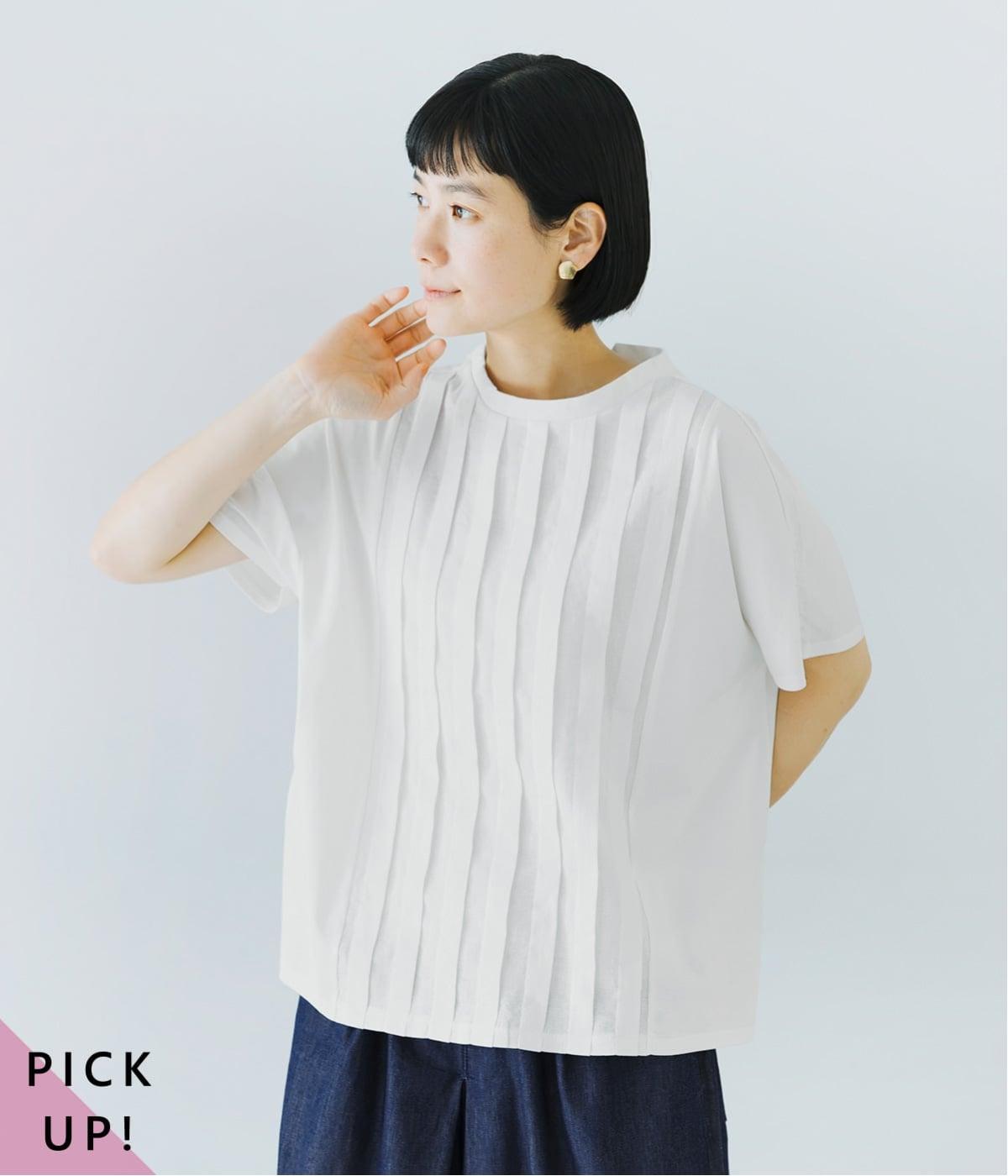 布帛切替タックＴシャツ