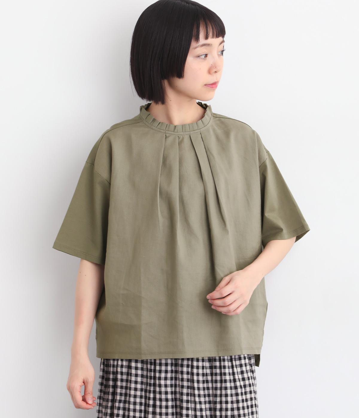 シルケット天竺フリルカラーTシャツ