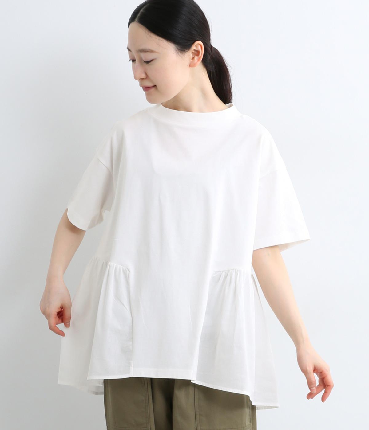 ヘムフレアTシャツ(オフホワイト-F)