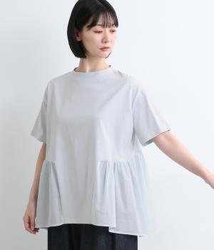 ヘムフレアTシャツ(ライトブルー-F)