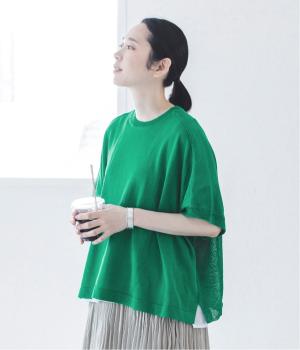 リネンタッチニットカーディガン2way(グリーン-F)