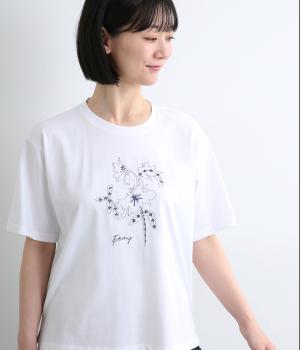 コードフラワーTシャツ(オフホワイト-L)