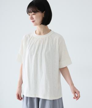 コットンスラブドルマンプルオーバー(オフホワイト-F)