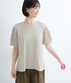 シュリンクスリーブＴシャツ(ライトグレー-L)