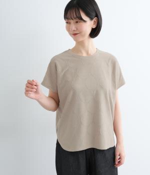 ドットジャカードＴシャツ(モカ-L)