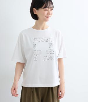 スクリプトＴシャツ(オフホワイト-L)