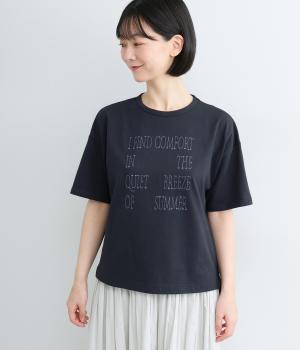 スクリプトＴシャツ(ネイビー-L)