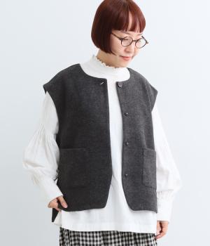 圧縮メルトンオーバーベスト（チャコール・L）