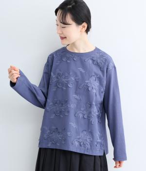 フロントエンブロイダリープルオーバー（ネイビー・L）