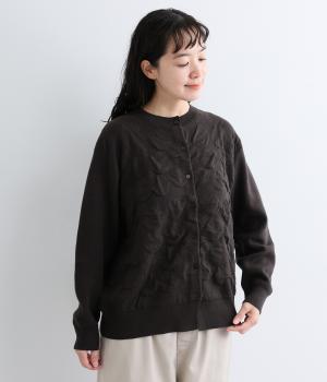 シュリンクドットニットカーディガン（チャコール・L）