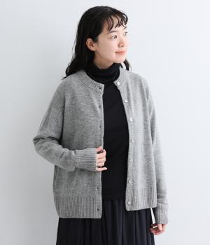 ウールカシミヤカーディガン（杢グレー・L）