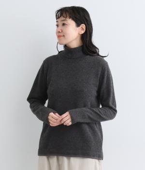 ウールカシミヤタートルインナー（チャコール・L）