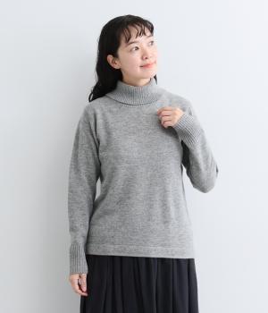 ウールカシミヤタートルインナー（杢グレー・L）