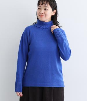 ウールカシミヤタートルインナー（ブルー・L）