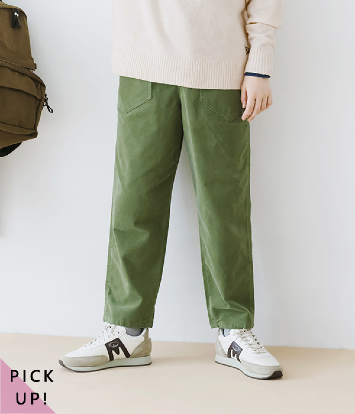 コーデュロイカーゴテーパードパンツ(カーキ-M)