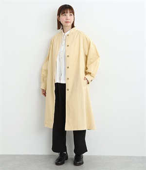 ラグランスリーブロングコート(イエロー-L)