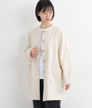 ノーカラーライトコート(アイボリー-M)