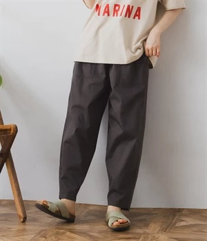 ベイカー風イージーパンツ(チャコール-M)