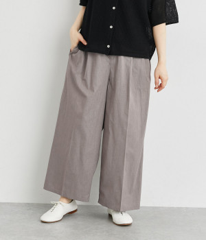 フロントタックリラクシーパンツ(ブラウン-M)