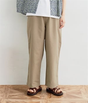 ベーシックストレートパンツ(ベージュ-M)