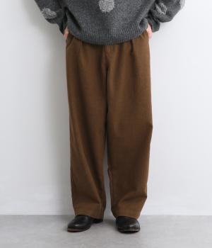 へリンボンツイル　フロントタックパンツ(キャメル-M)