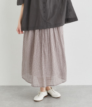 サイドリボンギャザースカート