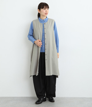 ロングベスト(グレー-L)