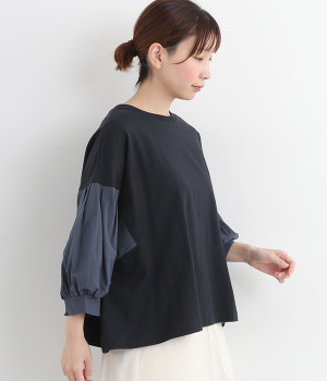 スモッキングワイドスリーブTシャツ