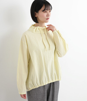ハイネックシャツプルオーバー(イエロー-L)